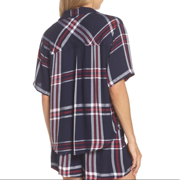 Rails Midnight Cherry White Plaid Pajama Top - Picture 2 of 12